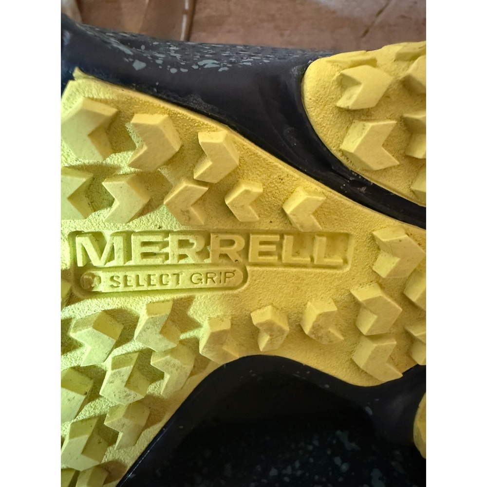 Merrell Women's Trail Hiking Shoes Navy Yellow Mesh Lace Up Size 10 - Picture 8 of 10